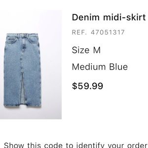 Zara Denim midi-skirt